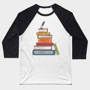 Shakespeare book stack Baseball T-Shirt